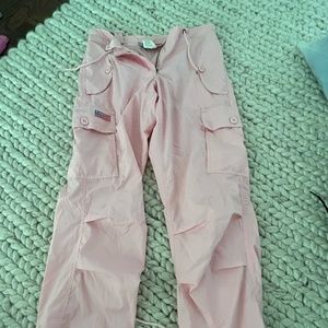 UFO Pink Cargo Parachute Pants